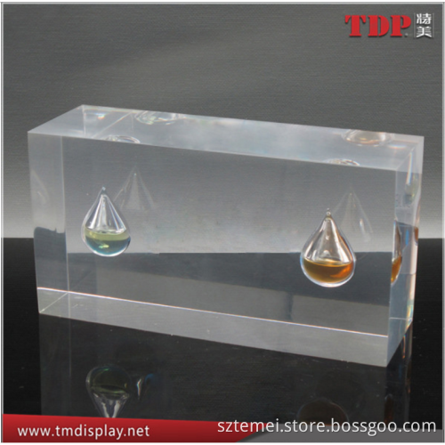 factory custom Manufacturer Acrylic Resin Crafts, Acrylic Resin Oil Drop Paperweight, Acrylic Resin Block for Business Gifts